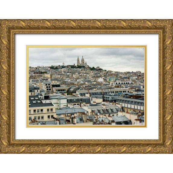 Berzel, Erin 18x13 Gold Ornate Wood Framed with Double Matting Museum Art Print Titled - Paris Rooftops II