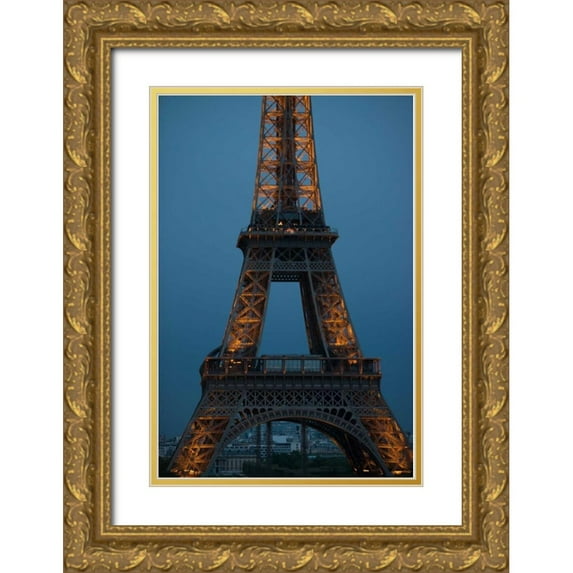 Berzel, Erin 23x32 Gold Ornate Wood Framed with Double Matting Museum Art Print Titled - Eiffel Tower at Night III