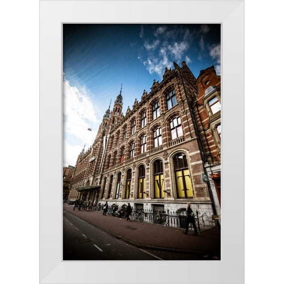Berzel, Erin 23x32 White Modern Wood Framed Museum Art Print Titled - Amsterdam Brick Facade