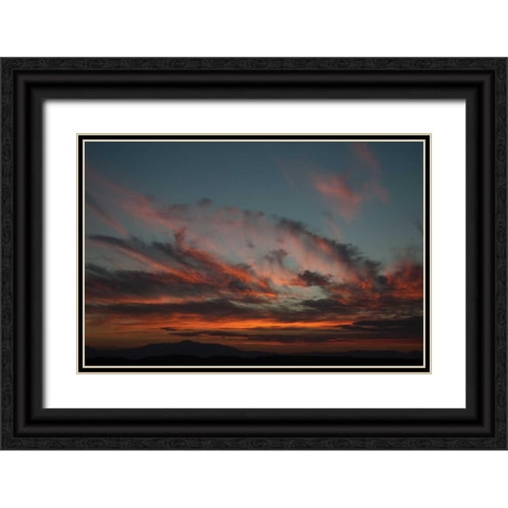 Berzel, Erin 24x17 Black Ornate Wood Framed with Double Matting Museum Art Print Titled - Cloudy Sunset I