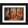 thumbnail image 1 of Berzel, Erin 24x17 Black Ornate Wood Framed with Double Matting Museum Art Print Titled - Monks at Bayon, 1 of 4