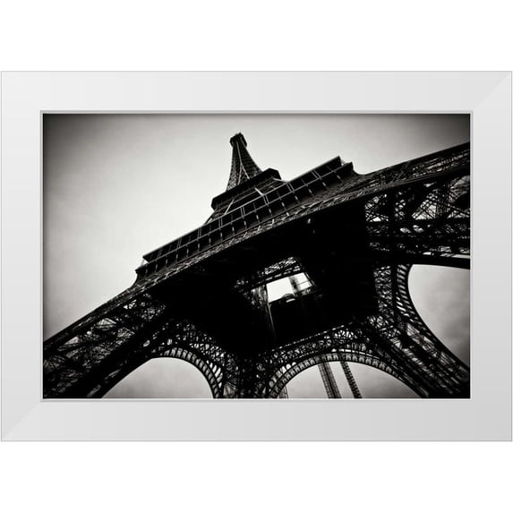 Berzel, Erin 24x17 White Modern Wood Framed Museum Art Print Titled - Beneath the Eiffel Tower I