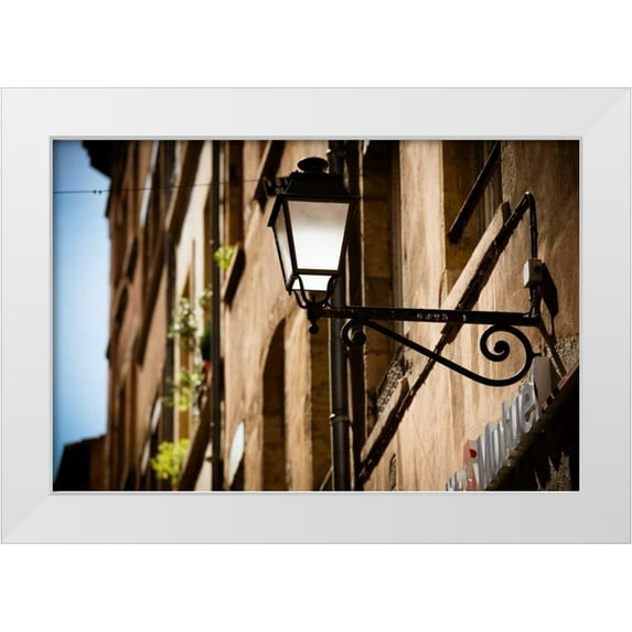 Berzel, Erin 24x17 White Modern Wood Framed Museum Art Print Titled - Street Lights in Lyon II