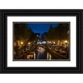 thumbnail image 1 of Berzel, Erin 32x23 Black Ornate Wood Framed with Double Matting Museum Art Print Titled - Amsterdam Canal at Night II, 1 of 4