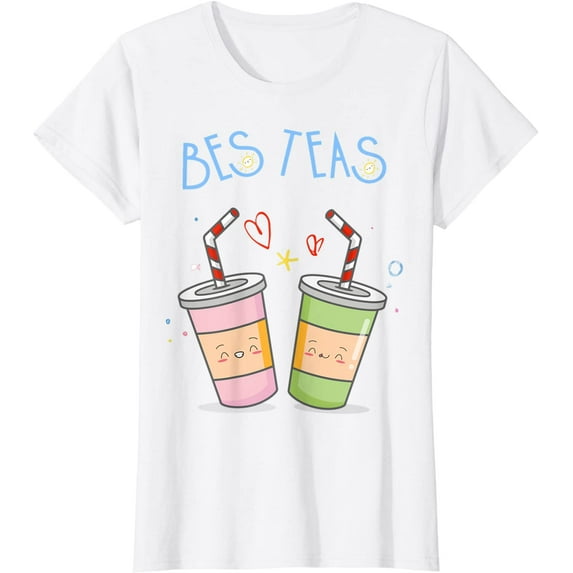 Bes-Teas Besties Best Friends Bubble Tea Summer Cute T-Shirt