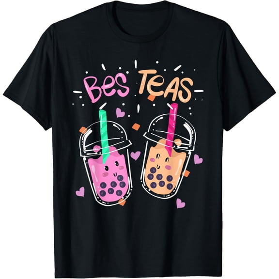 Bes Teas Besties Boba Tea Bubble Tea Kawaii Best Friend Pun T-Shirt
