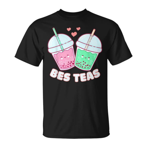 Bes Teas Cute Bestie Bubble Tea Boba Best Friends TShirt - Walmart.com