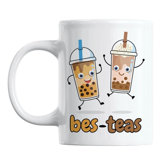 Bes-teas feat. Boba or Bubble Milk Tea Coffee & Tea Mug for Best Friend (11oz)