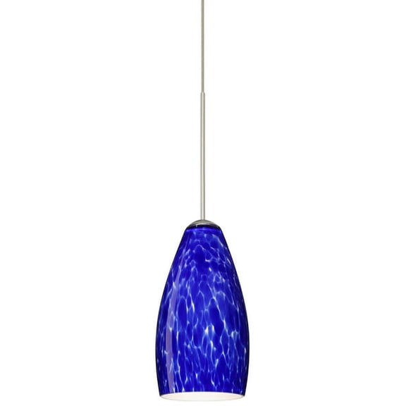 Besa Karli 5 3/4"W Bronze Blue Cloud Glass LED Mini Pendant