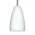 thumbnail image 1 of 1TT-151107-LED-SN-Besa Lighting-Riva 9 - 1 Light Stem Pendant In Contemporary Style-9 Inches Tall and 5.13 Inches Wide-Satin Nickel Finish-Opal Matte, 1 of 3