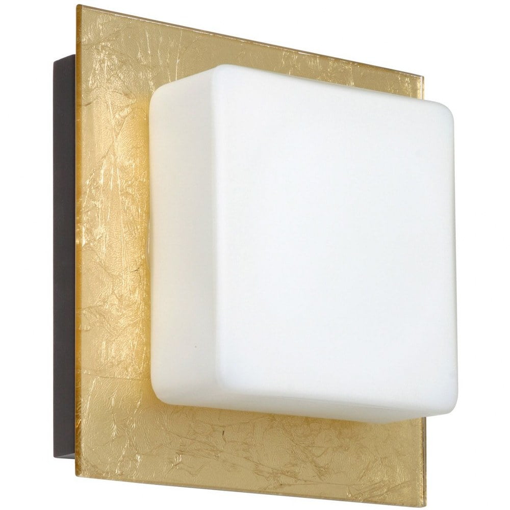 Besa Lighting - Alex - 5.5 Inch 5W 1 LED Mini Wall Sconce Bronze Opal/Gold Foil