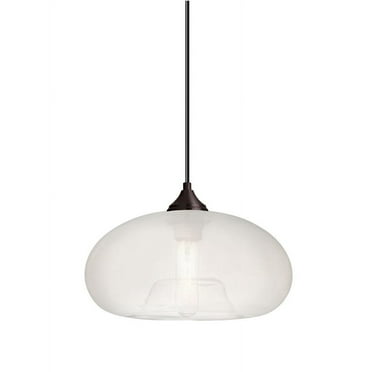 1JT-BANAFR-BR-Besa Lighting-Bana-One Light Cord Pendant with Flat Canopy-10.5 Inches Wide by 5.25 Inches High-Bronze Finish-Frost Glass Color