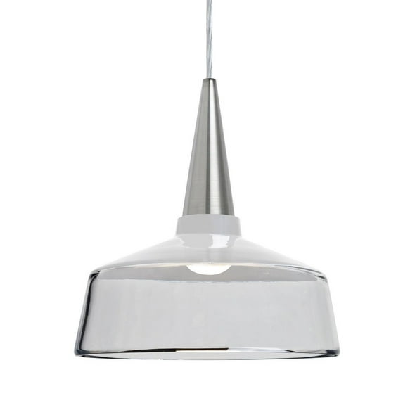 1JT-BARON10WH-LED-SN-Besa Lighting-Baron 10 - 9W 1 LED Cord Pendant In Modern Style-11.25 Inches Tall and 10 Inches Wide-Satin Nickel