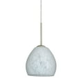 thumbnail image 1 of 1BT-412219-LED-SN-Besa Lighting-Bolla-One Light Cord Pendant with Flat Canopy-5.88 Inches Wide by 5.25 Inches High-Satin Nickel Finish-Carrera Glass, 1 of 1
