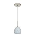 thumbnail image 1 of 1BT-412219-SN-Besa Lighting-Bolla-One Light Cord Pendant with Flat Canopy-5.88 Inches Wide by 5.25 Inches High-Satin Nickel Finish-Carrera Glass, 1 of 2