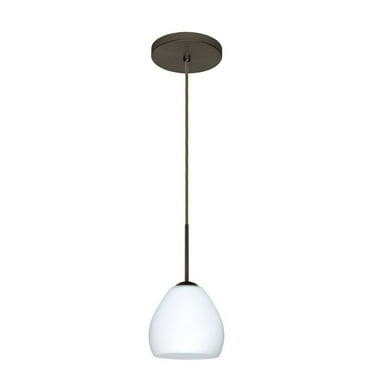 1BT-412207-BR-Besa Lighting-Bolla-One Light Cord Pendant with Flat Canopy-5.88 Inches Wide by 5.25 Inches High-Bronze Finish-Opal Matte Glass