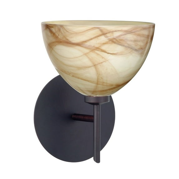 1SW-467983-BR-Besa Lighting-Brella - 1 Light Mini Wall Sconce In Contemporary Style-8 Inches Tall and 6 Inches Wide-Bronze Finish-Mocha Glass Color