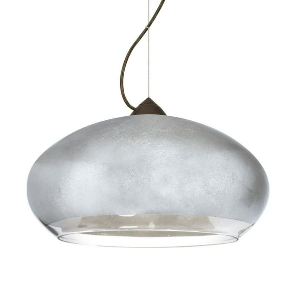 1KX-4345SF-LED-BR-Besa Lighting-Brio 14 - 1 Light Cord Pendant with Dome Canopy In Contemporary Style-6.88 Inches Tall and 13.75 Inches Wide-Bronze