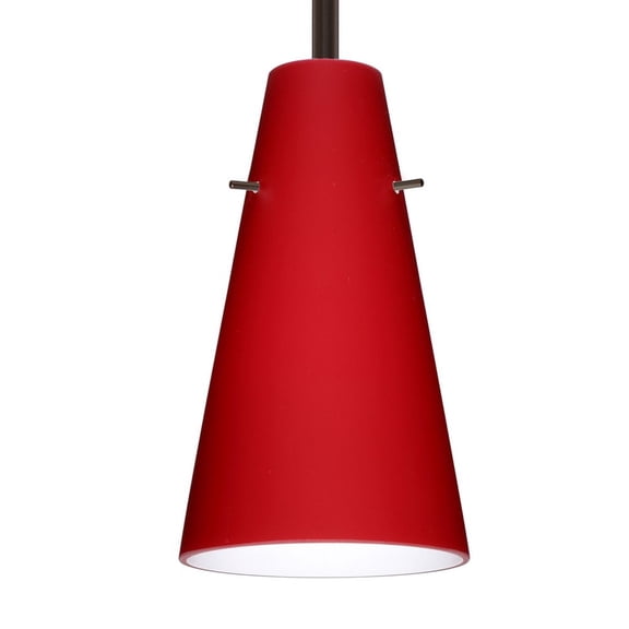 1TT-4124RM-LED-BR-Besa Lighting-Cierro - 1 Light Stem Pendant In Contemporary Style-9.38 Inches Tall and 5.74 Inches Wide-Bronze Finish-Ruby Matte