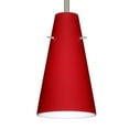 thumbnail image 1 of 1TT-4124RM-SN-Besa Lighting-Cierro - 1 Light Stem Pendant In Contemporary Style-9.38 Inches Tall and 5.74 Inches Wide-Satin Nickel Finish-Ruby Matte, 1 of 3