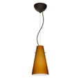 thumbnail image 1 of 1KX-412480-LED-BR-Besa Lighting-Cierro-One Light Cord Pendant with Flat Canopy-5.38 Inches Wide by 9.38 Inches High-Bronze Finish-Amber Matte Glass, 1 of 2