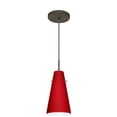 thumbnail image 1 of 1JT-4124RM-LED-BR-Besa Lighting-Cierro-One Light Cord Pendant with Flat Canopy-5.38 Inches Wide by 9.38 Inches High-Bronze Finish-Ruby Matte Glass, 1 of 2