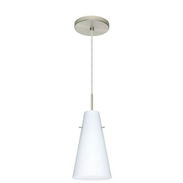1JT-412407-LED-SN-Besa Lighting-Cierro-One Light Cord Pendant with Flat Canopy-5.38 Inches Wide by 9.38 Inches High-Satin Nickel Finish-Opal Matte