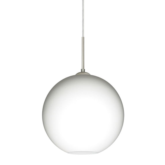 1JT-COCO1207-LED-SN-Besa Lighting-Coco 12-One Light Cord Pendant-11.75 Inches Wide by 11.5 Inches High-Satin Nickel Finish-Opal Matte Glass Color-LED