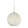 thumbnail image 1 of 1JT-COCO1219-SN-Besa Lighting-Coco 12-One Light Cord Pendant-11.75 Inches Wide by 11.5 Inches High-Satin Nickel Finish-Carrera Glass, 1 of 1