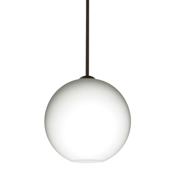 1TT-COCO1207-LED-BR-Besa Lighting-Coco 12-One Light Stem Pendant-11.75 Inches Wide by 11.5 Inches High-Bronze Finish-Opal Matte Glass Color-LED