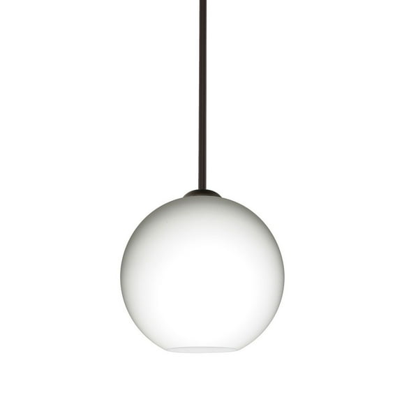 1TT-COCO807-LED-BR-Besa Lighting-Coco 8-One Light Stem Pendant-7.88 Inches Wide by 7.5 Inches High-Bronze Finish-Opal Matte Glass Color-LED Lamping