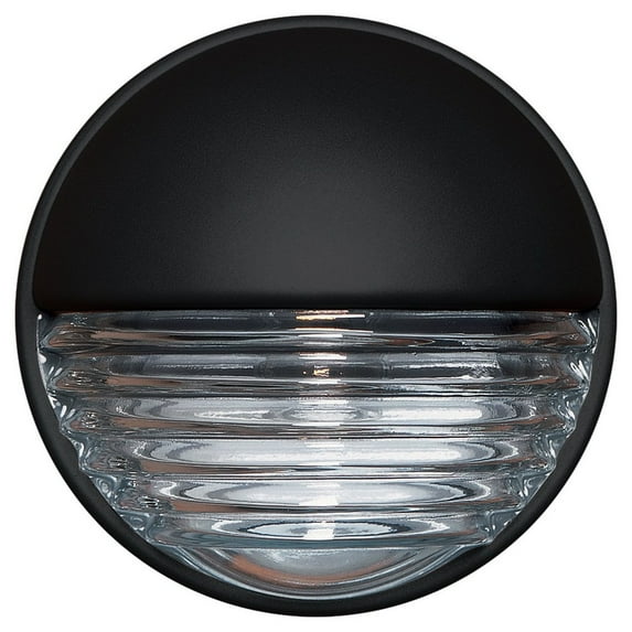 301957 Besa Lighting Costaluz 3019 Series - One Light Half Sphere Outdoor Wall Sconce-Black Finish-Clear Glass Color
