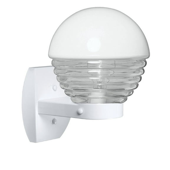 306153-WALL Besa Lighting Costaluz 3061 Series-One Light Outdoor Wall Sconce-8.5 Inches Wide by 12 Inches High-White Finish-Clear Glass Color