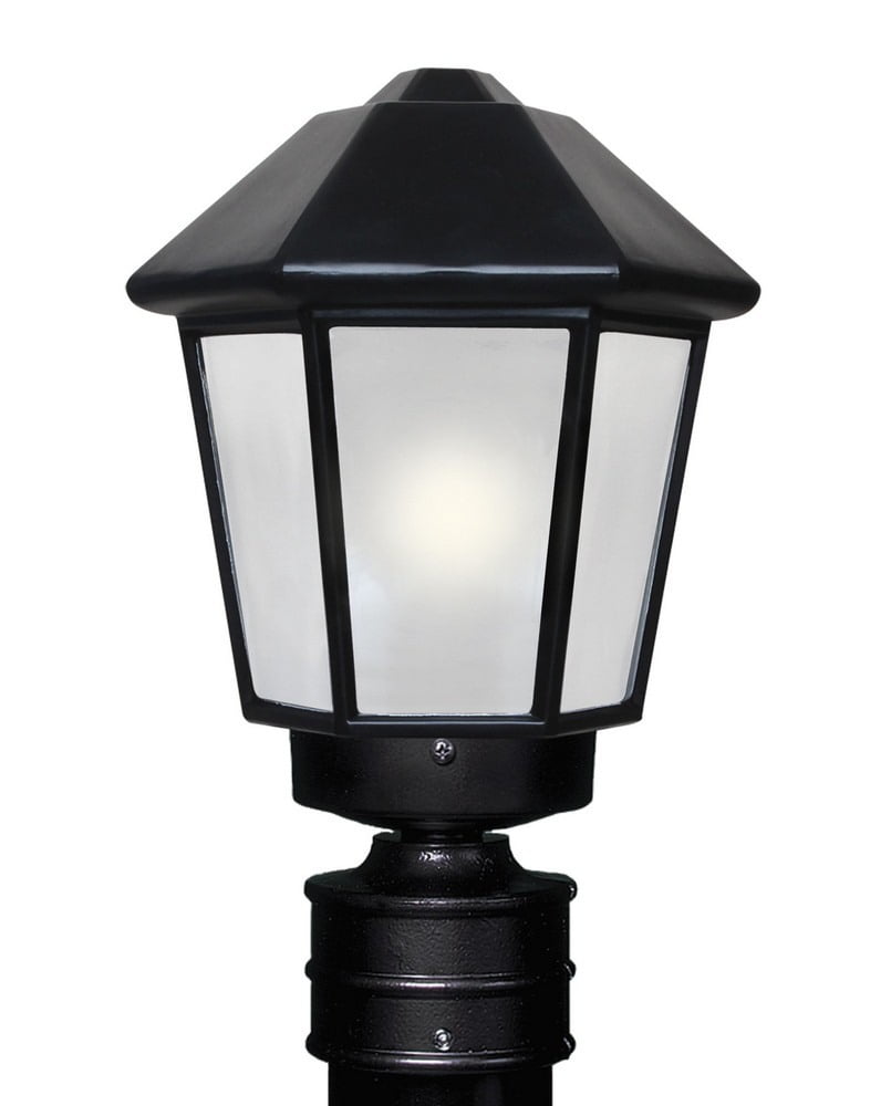 327257-POST-FR-Besa Lighting-Costaluz 3272 Series-One Light Outdoor Post Mount-8.5 Inches Wide by 13.75 Inches High-Black Finish-Frosted Glass Color