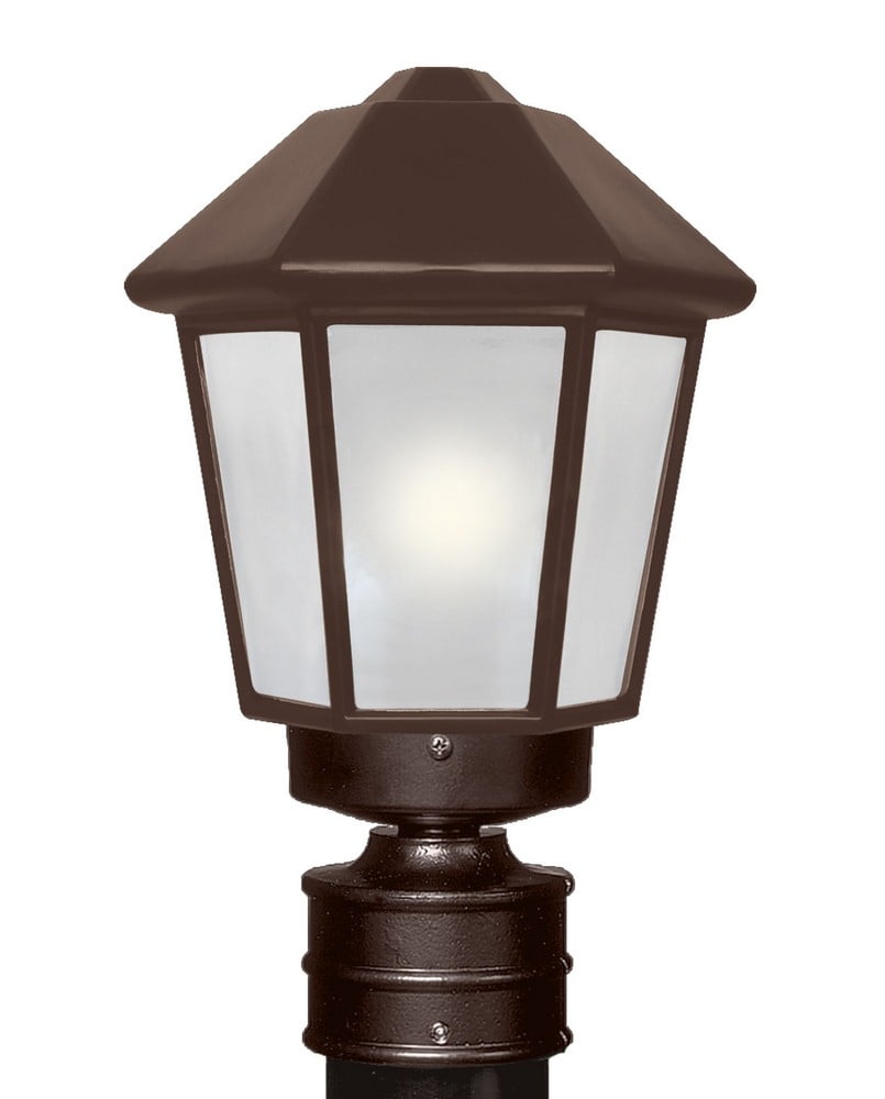 327298-POST-FR Besa Lighting Costaluz 3272 Series-One Light Outdoor Post Mount-8.5 Inches Wide by 13.75 Inches High-Bronze Finish-Frosted Glass Color