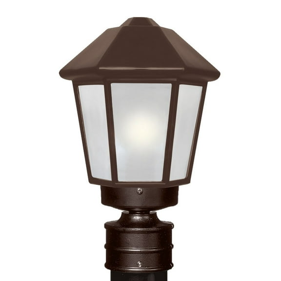 327298-POST-FR Besa Lighting Costaluz 3272 Series-One Light Outdoor Post Mount-8.5 Inches Wide by 13.75 Inches High-Bronze Finish-Frosted Glass Color