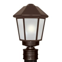 327298-POST-FR Besa Lighting Costaluz 3272 Series-One Light Outdoor Post Mount-8.5 Inches Wide by 13.75 Inches High-Bronze Finish-Frosted Glass Color