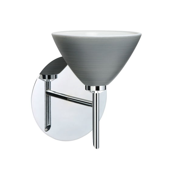 1SW-1743TN-CR-Besa Lighting-Domi-One Light Mini Wall Sconce-5 Inches Wide by 6.25 Inches High-Chrome Finish-Titan Glass Color-Halogen Lamping Type