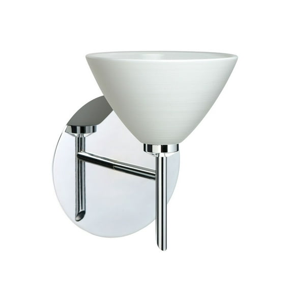 1SW-1743KR-LED-CR Besa Lighting Domi-One Light Mini Wall Sconce-5 Inches Wide by 6.25 Inches High-Chrome Finish-Chalk Glass Color-LED Lamping Type