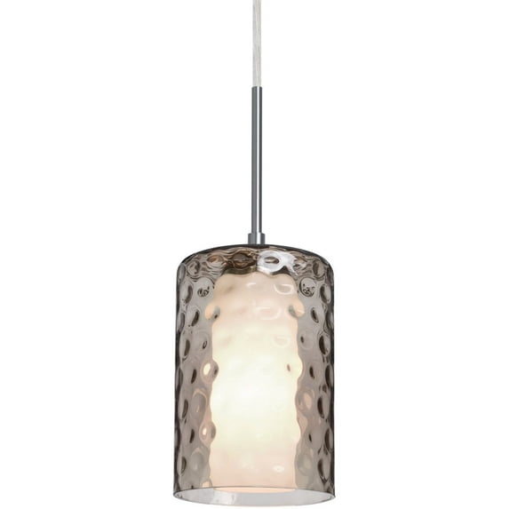 Besa Lighting - Esa - 1 Light Cord Pendant-Satin Nickel Finish-Smoke Glass