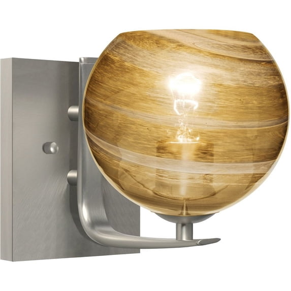 Besa Lighting - Jilly - 1 Light Bath Vanity-Satin Nickel Finish-Vapor Amber