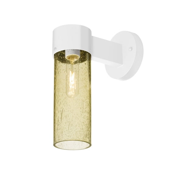 JUNI10GD-WALL-WH Besa Lighting Juni 10-One Light Outdoor Wall Sconce-5 Inches Wide by 11.5 Inches High-White Finish-Gold Bubble Glass