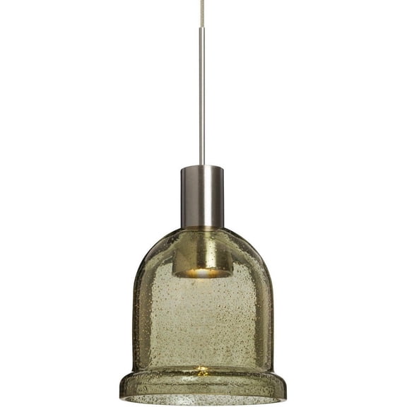 Besa Lighting - Kiba - 4.5 Inch 3W 1 LED Cord Pendant-Satin Nickel Finish-Latte