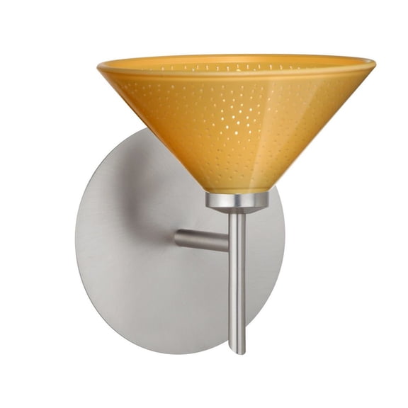 1SW-282490-SN Besa Lighting Kona - 1 Light Mini Wall Sconce In Contemporary Style-6.5 Inches Tall and 5.5 Inches Wide-Satin Nickel Finish-Mango
