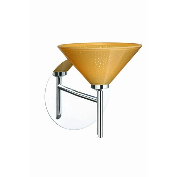 1SW-282490-CR Besa Lighting Kona-One Light Mini Wall Sconce-5.5 Inches Wide by 6.5 Inches High-Chrome Finish-Mango Starpoint Glass Color-Halogen