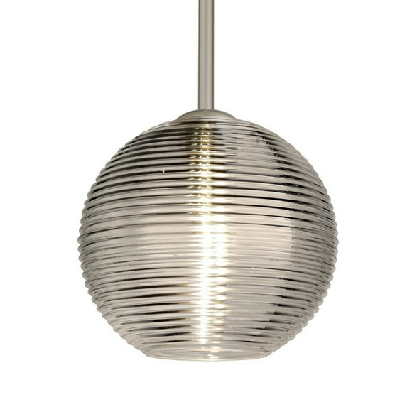 1TT-461602-LED-SN-Besa Lighting-Kristall 8 - 1 Light Stem Pendant In Contemporary Style-9 Inches Tall and 10 Inches Wide-Satin Nickel Finish-Smoke