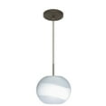 thumbnail image 1 of 1JT-477699-BR-Besa Lighting-Luna-One Light Cord Pendant with Flat Canopy-10.63 Inches Wide by 8.25 Inches High-Bronze Finish-Opal/Frost Glass, 1 of 2