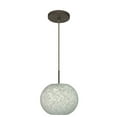 thumbnail image 1 of 1JT-477619-BR-Besa Lighting-Luna-One Light Cord Pendant with Flat Canopy-10.63 Inches Wide by 8.25 Inches High-Bronze Finish-Carrera Glass, 1 of 1