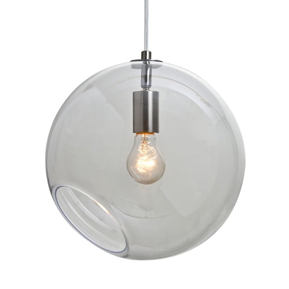 1JT-MAESTRO12CL-SN-Besa Lighting-Maestro 12 - 1 Light Cord Pendant-11.5 Inches Tall and 11.75 Inches Wide-Satin Nickel Finish-Clear Glass Color