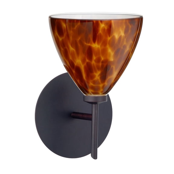 1SW-177918-BR Besa Lighting Mia - 1 Light Mini Wall Sconce In Contemporary Style-8.5 Inches Tall and 5 Inches Wide-Bronze Finish-Amber Cloud Glass